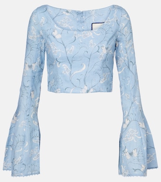 Cropped-Top Limoncillo Lymanopoda aus Leinen | Agua by Agua Bendita