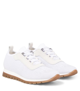 Suede-trimmed sneakers | Brunello Cucinelli Kids
