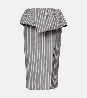 Falda midi de popelín de algodón a rayas | Dries Van Noten
