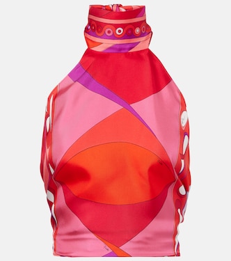 Pesci halterneck silk top | Pucci