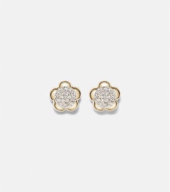 Crosby 10kt gold stud earrings with diamonds | Stone and Strand