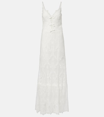 Bridal cotton-blend lace gown | Elie Saab
