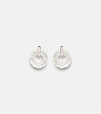 14kt gold earrings with pearls and diamonds | Mateo