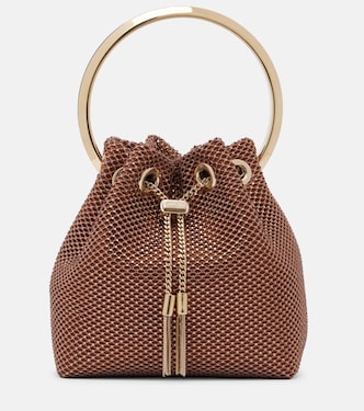 Bon Bon Small embellished satin bucket bag | Jimmy Choo