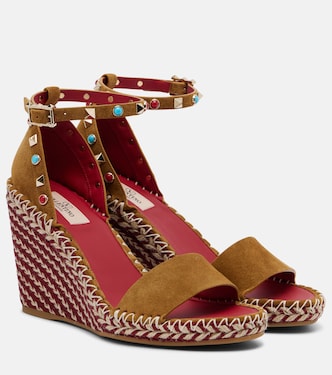 Rockstud suede wedge sandals | Valentino Garavani