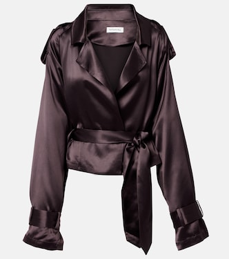 Cropped-Trenchcoat Simona aus Satin | The Frankie Shop