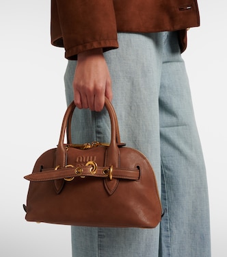 Adventure leather tote bag | Miu Miu