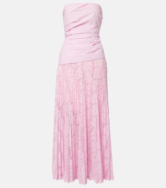 Annalise plissé lace maxi dress | Simkhai