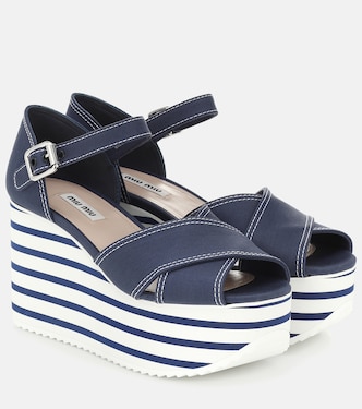 Cotton platform sandals | Miu Miu