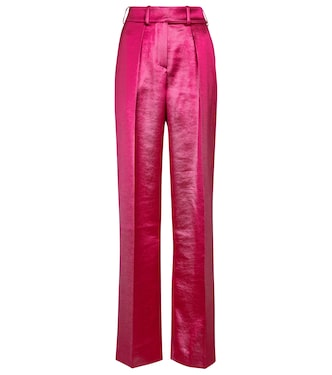 High-rise straight-leg satin pants | Alexandre Vauthier