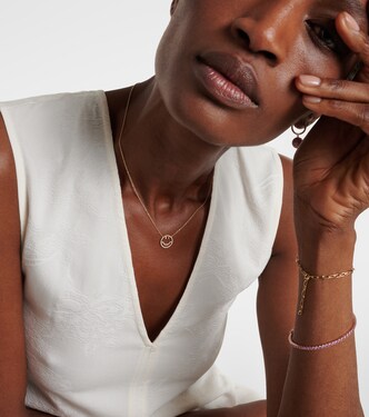 Collana Have A Nice Day in oro 14kt con diamanti | Roxanne First