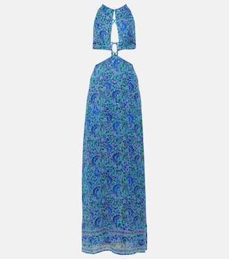 Abito lungo Lenny con cut-out e stampa | Rixo