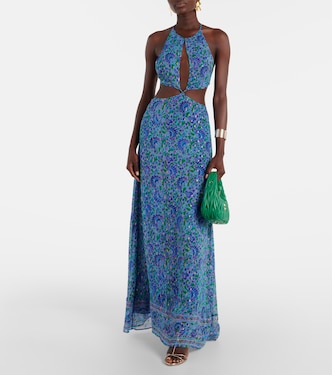 Abito lungo Lenny con cut-out e stampa | Rixo