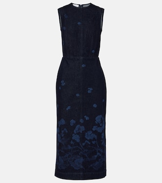 Floral denim midi dress | Erdem