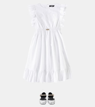 Besticktes Kleid aus Baumwollpopeline | Versace Kids