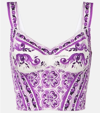 Majolica silk-blend bustier top | Dolce&Gabbana