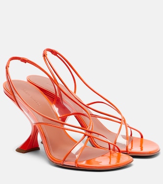 Sandales Lena 90 en PVC et cuir verni | Amina Muaddi