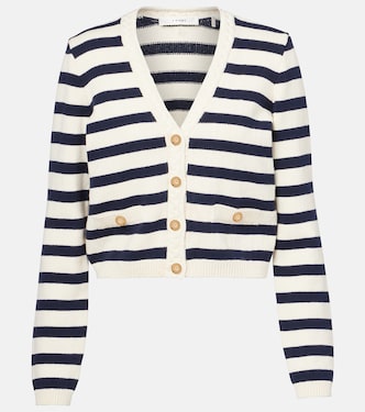 Harbor striped cotton-blend cardigan | Frame