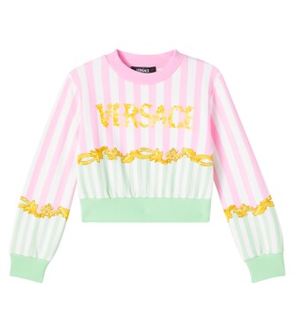 Barocco Leaf cotton sweatshirt | Versace Kids