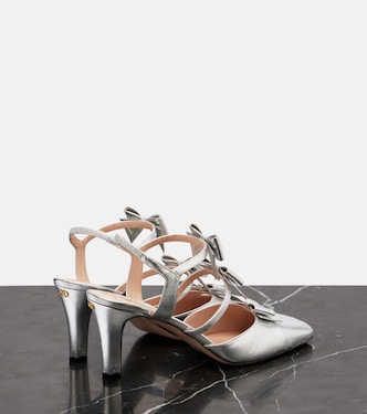 Slingback-Pumps Bowow 75 aus Metallic-Leder | Valentino Garavani