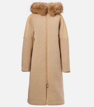 Ember faux fur-trimmed coat | Goldbergh