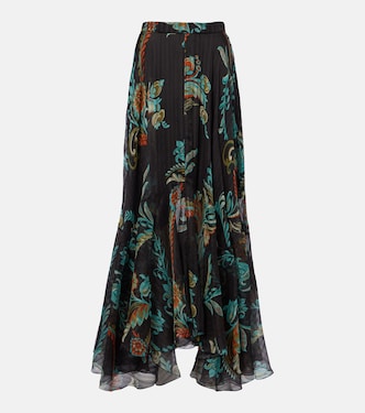 Printed silk satin maxi skirt | Etro
