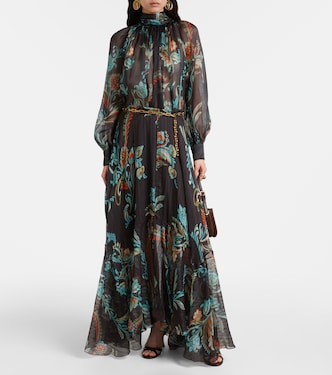 Floral sheer silk chiffon blouse | Etro