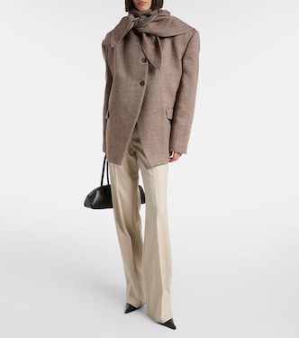 Herringbone hooded wool-blend blazer | Magda Butrym