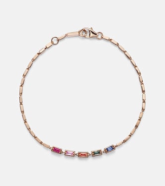 Block-Chain Mini 18kt rose gold bangle with sapphires | Suzanne Kalan