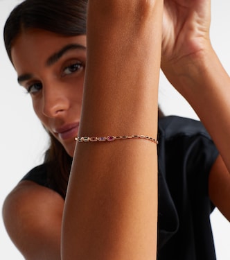 Block-Chain Mini 18kt rose gold bangle with sapphires | Suzanne Kalan
