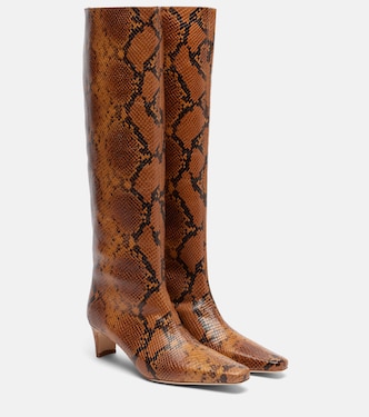 Botas altas Wally de piel grabada | Staud