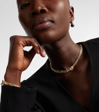 Choker Python aus 9kt Gelbgold mit Emaille und Diamanten | Yvonne Léon