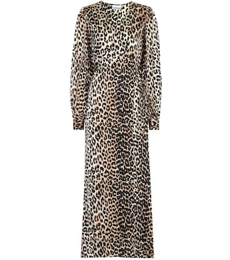 Leopard-printed stretch-silk dress | Ganni