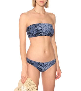 Bree snakeskin-print bandeau bikini top | Karla Colletto