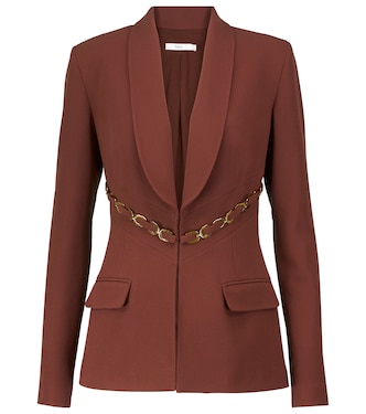 Shannon chain-detail crêpe blazer | Safiyaa