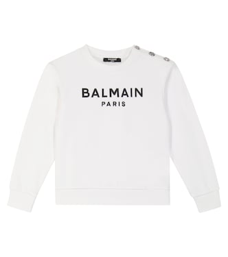 Logo cotton jersey sweatshirt | Balmain Kids