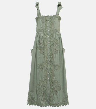 Embroidered cotton midi dress | Juliet Dunn