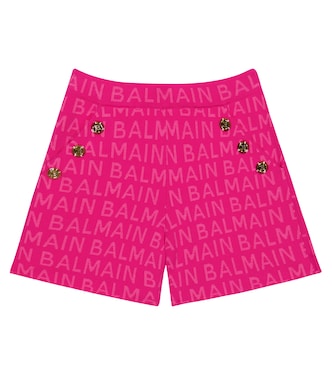 Shorts en jaquard de mezcla de algodón | Balmain Kids