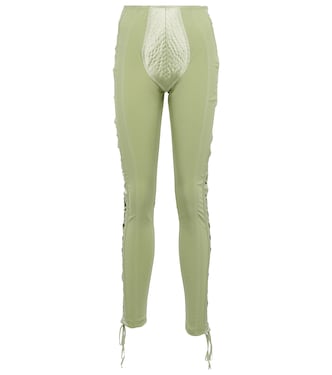 x Lotta Volkova leggings de satén y malla | Jean Paul Gaultier