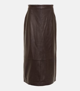Falda midi de piel | Vince