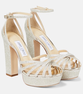 Isra glitter platform sandals | Jimmy Choo
