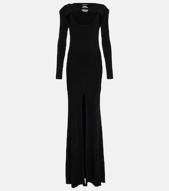 Embellished ribbed-knit gown | David Koma