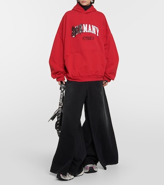 Sweat-shirt à capuche imprimé en coton | Balenciaga
