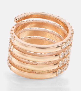 Diamond Spiral Heart 18kt rose gold ring with diamonds | Shay Jewelry