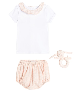 Bébé – Set top, culotte bloomer et hochet | Bonpoint