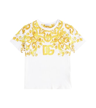 T-Shirt Majolica aus Baumwoll-Jersey | Dolce&Gabbana Kids