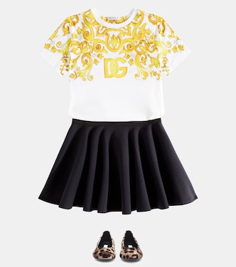 T-shirt Majolica in jersey di cotone | Dolce&Gabbana Kids