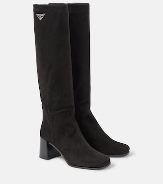 Botas altas de ante con logo | Prada