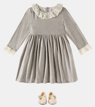 Abito Flavie in flanella con tulle | Bonpoint
