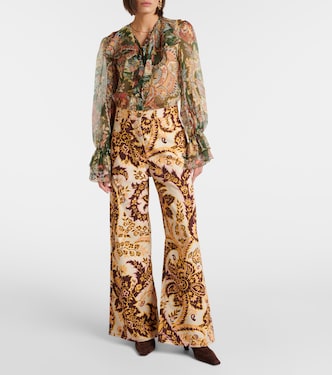 Jeans flared e vita alta con stampa | Etro